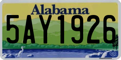 AL license plate 5AY1926