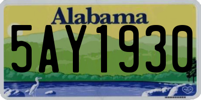 AL license plate 5AY1930