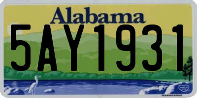 AL license plate 5AY1931