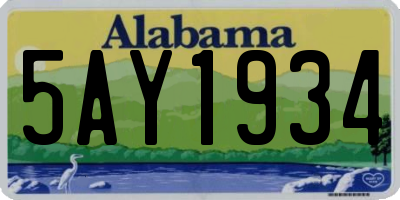 AL license plate 5AY1934