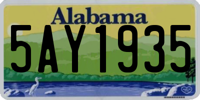 AL license plate 5AY1935