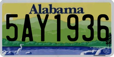 AL license plate 5AY1936