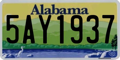 AL license plate 5AY1937