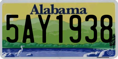 AL license plate 5AY1938