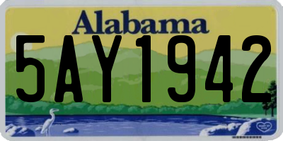 AL license plate 5AY1942