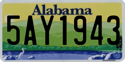 AL license plate 5AY1943