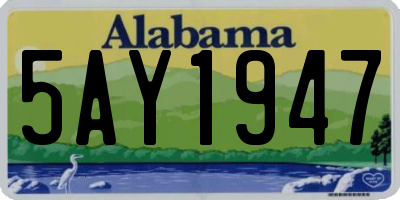 AL license plate 5AY1947