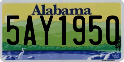 AL license plate 5AY1950