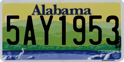 AL license plate 5AY1953