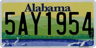 AL license plate 5AY1954