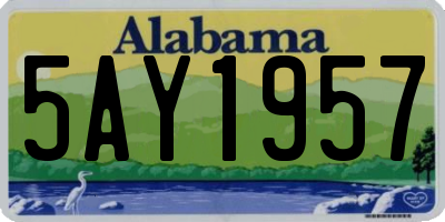 AL license plate 5AY1957