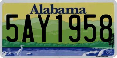 AL license plate 5AY1958