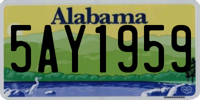 AL license plate 5AY1959