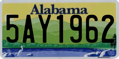 AL license plate 5AY1962