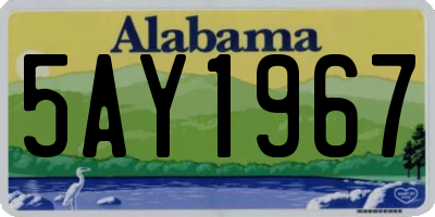 AL license plate 5AY1967