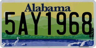 AL license plate 5AY1968