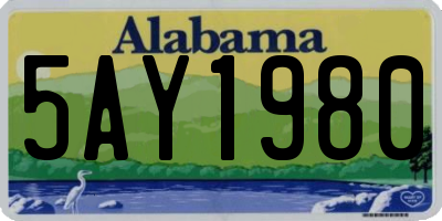 AL license plate 5AY1980