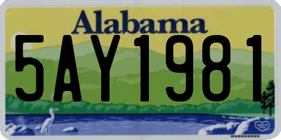AL license plate 5AY1981