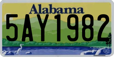 AL license plate 5AY1982
