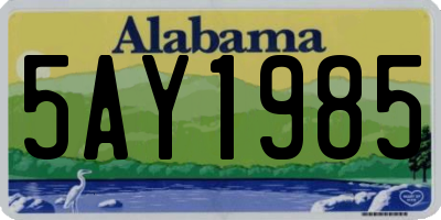 AL license plate 5AY1985