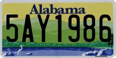 AL license plate 5AY1986