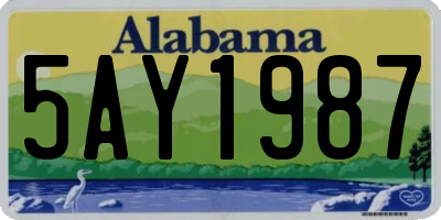 AL license plate 5AY1987