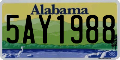 AL license plate 5AY1988