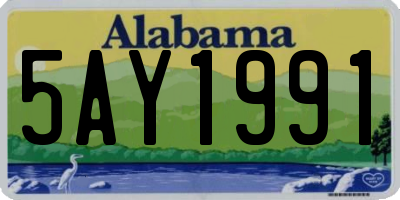 AL license plate 5AY1991