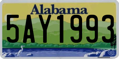 AL license plate 5AY1993