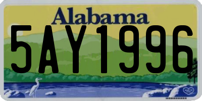 AL license plate 5AY1996