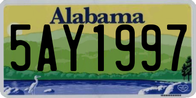 AL license plate 5AY1997