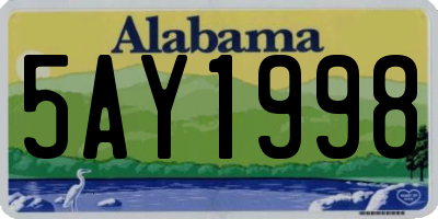 AL license plate 5AY1998