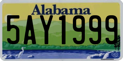 AL license plate 5AY1999