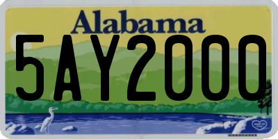 AL license plate 5AY2000