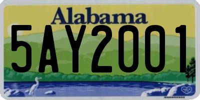 AL license plate 5AY2001