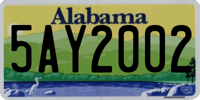 AL license plate 5AY2002