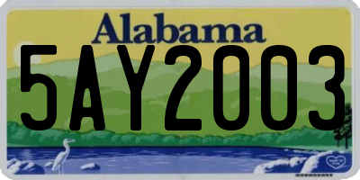 AL license plate 5AY2003