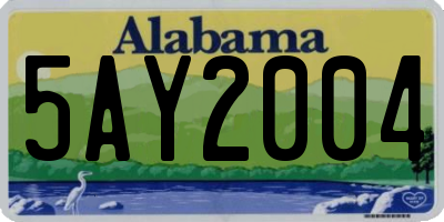 AL license plate 5AY2004