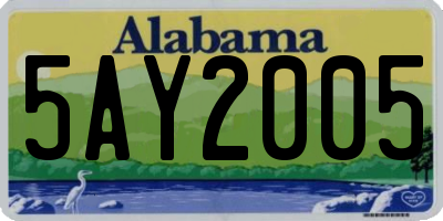 AL license plate 5AY2005