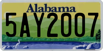 AL license plate 5AY2007