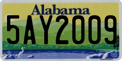 AL license plate 5AY2009
