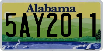AL license plate 5AY2011