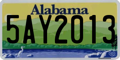 AL license plate 5AY2013
