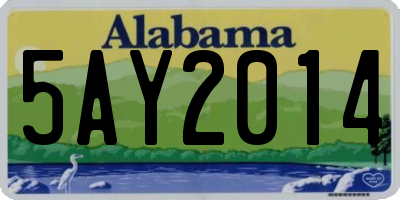 AL license plate 5AY2014