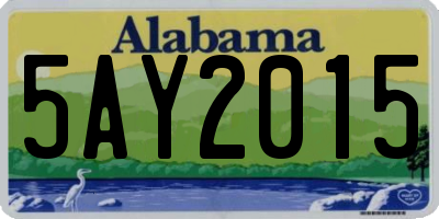 AL license plate 5AY2015