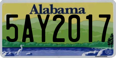 AL license plate 5AY2017