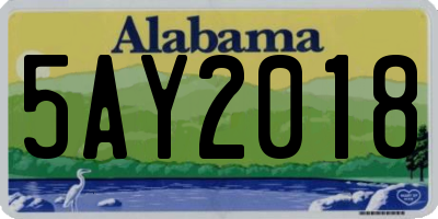 AL license plate 5AY2018