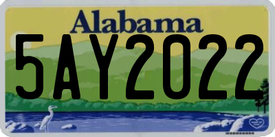 AL license plate 5AY2022