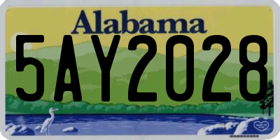 AL license plate 5AY2028