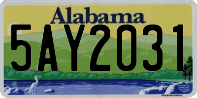 AL license plate 5AY2031